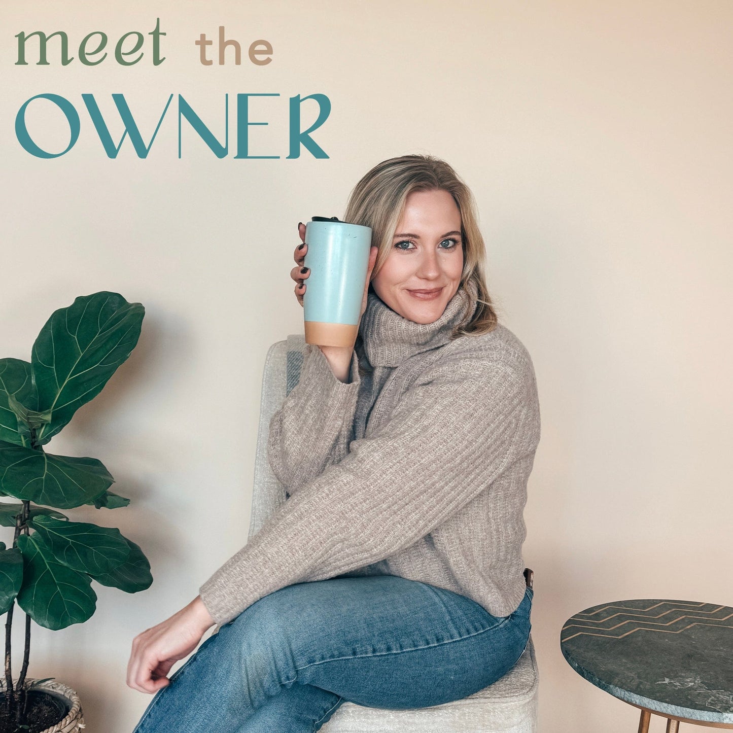 MORA CERAMICS Kitchen & Dining Double Walled Ceramic Travel Mug with Lid - Seafoam Green - 14oz