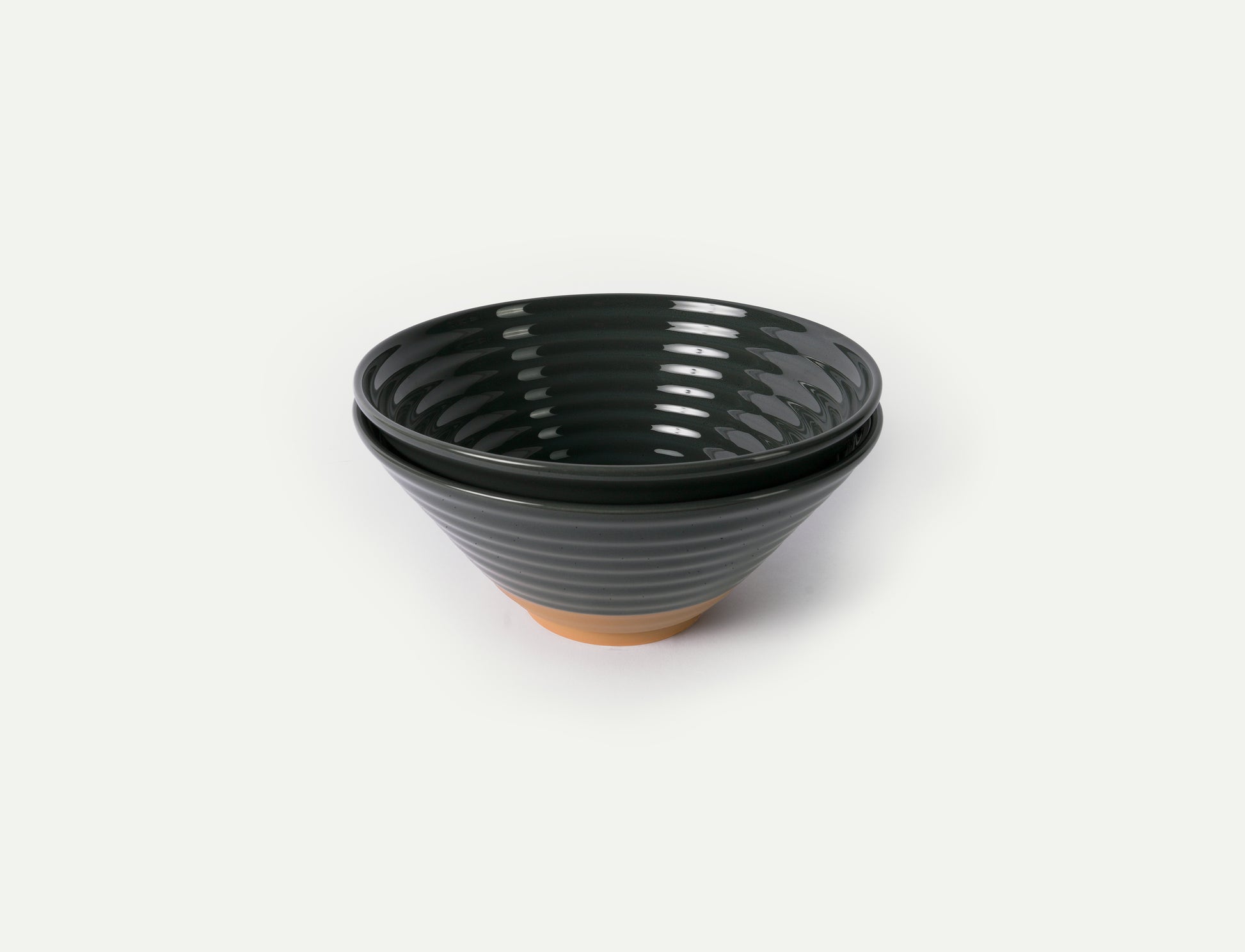 MORA CERAMICS Kitchen & Dining Ramen Bowls - 45oz - Set of 2 - Charcoal