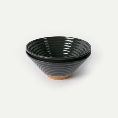 MORA CERAMICS Kitchen & Dining Ramen Bowls - 45oz - Set of 2 - Charcoal