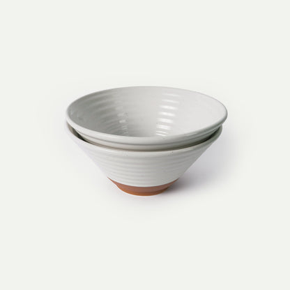 MORA CERAMICS Kitchen & Dining Ramen Bowls - 45oz - Set of 2 - Vanilla White