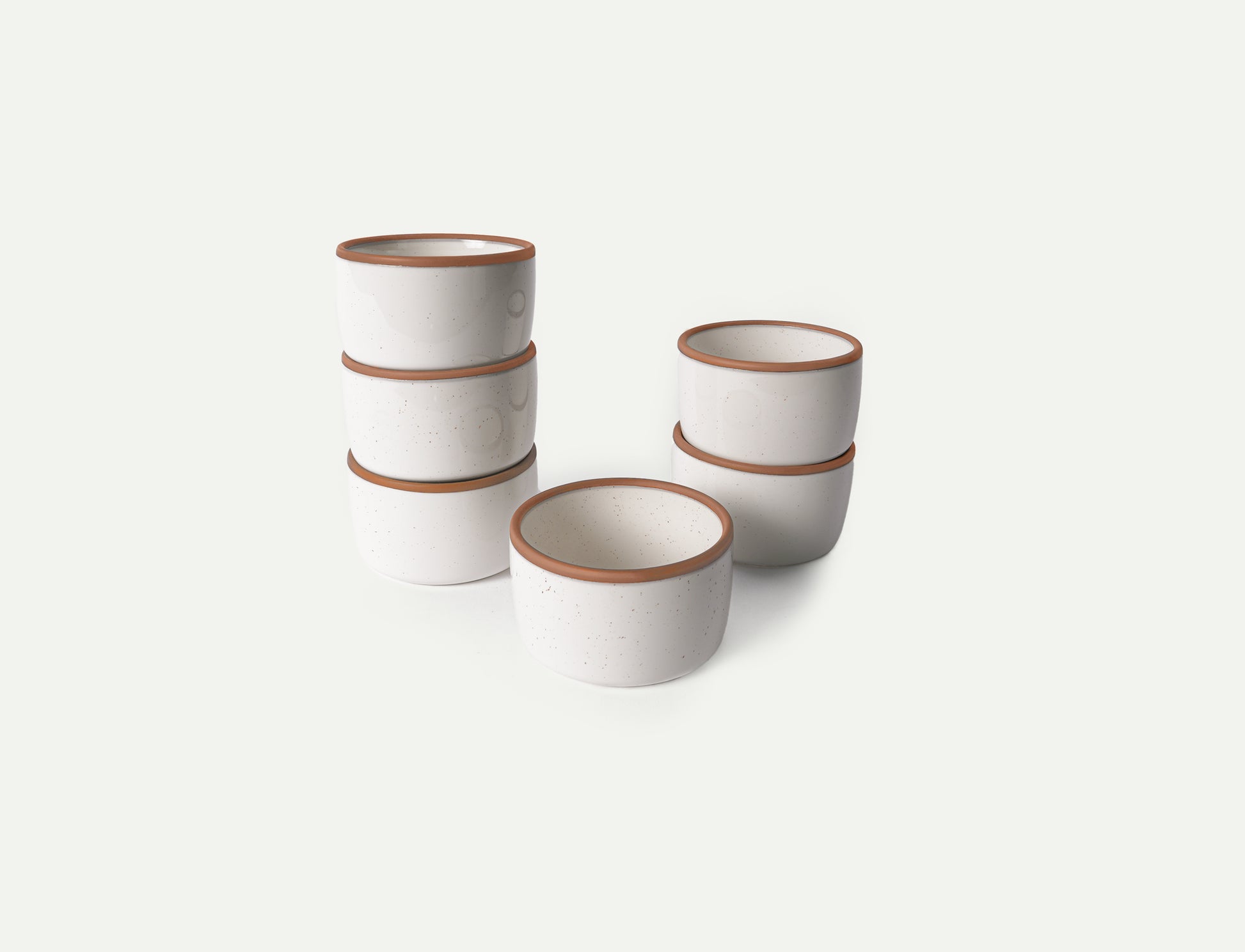 MORA CERAMICS Kitchen & Dining Ramekins Set of 6 - 8 oz - Vanilla White