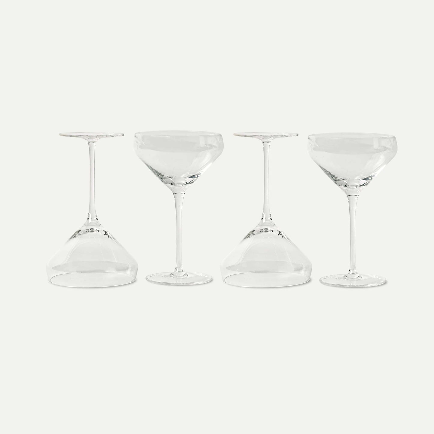 PURE MORA Kitchen & Dining Cocktail Glasses - Set of 4 - 8oz - Remy Coupe