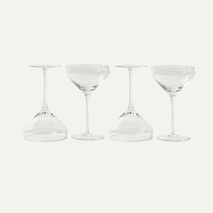 PURE MORA Kitchen & Dining Cocktail Glasses - Set of 4 - 8oz - Remy Coupe