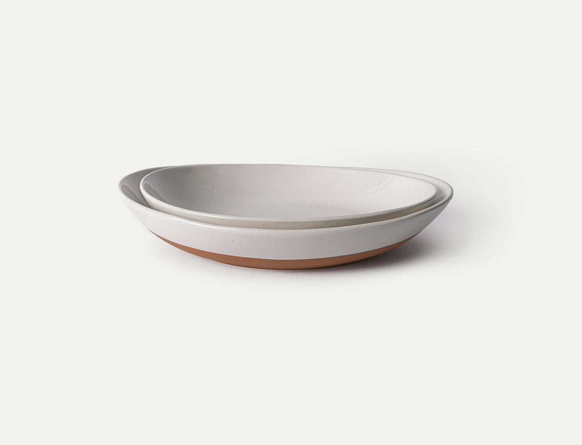 L & XL Serving Dishes - 13.5 & 11.8in - Vanilla White