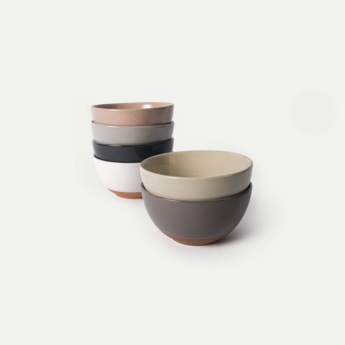 MORA CERAMICS Kitchen & Dining Small Dessert Bowls - 16oz - Assorted Neutrals