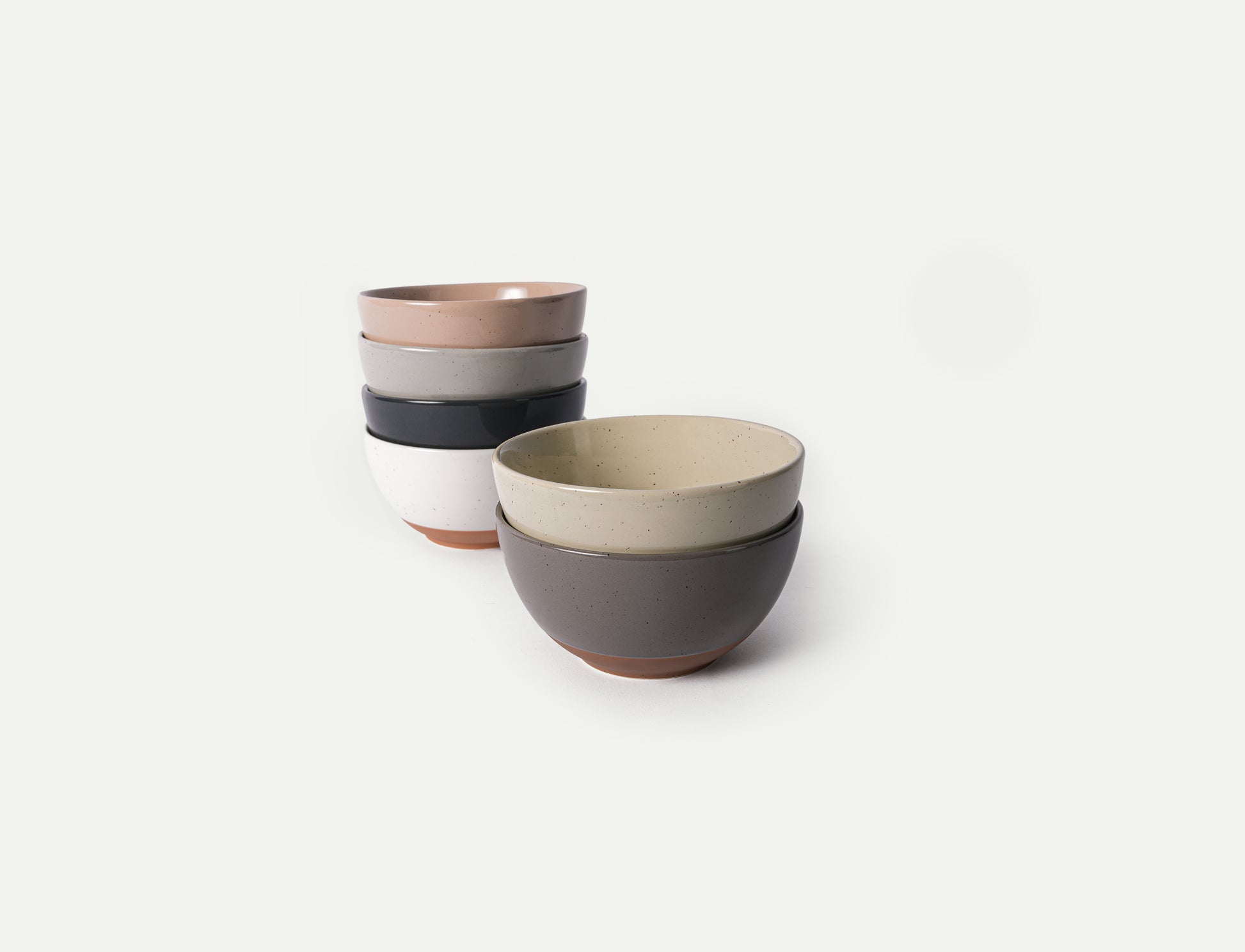 MORA CERAMICS Kitchen & Dining Small Dessert Bowls - 16oz - Assorted Neutrals