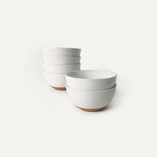 MORA CERAMICS Kitchen & Dining Small Dessert Bowls - 16oz - Vanilla White