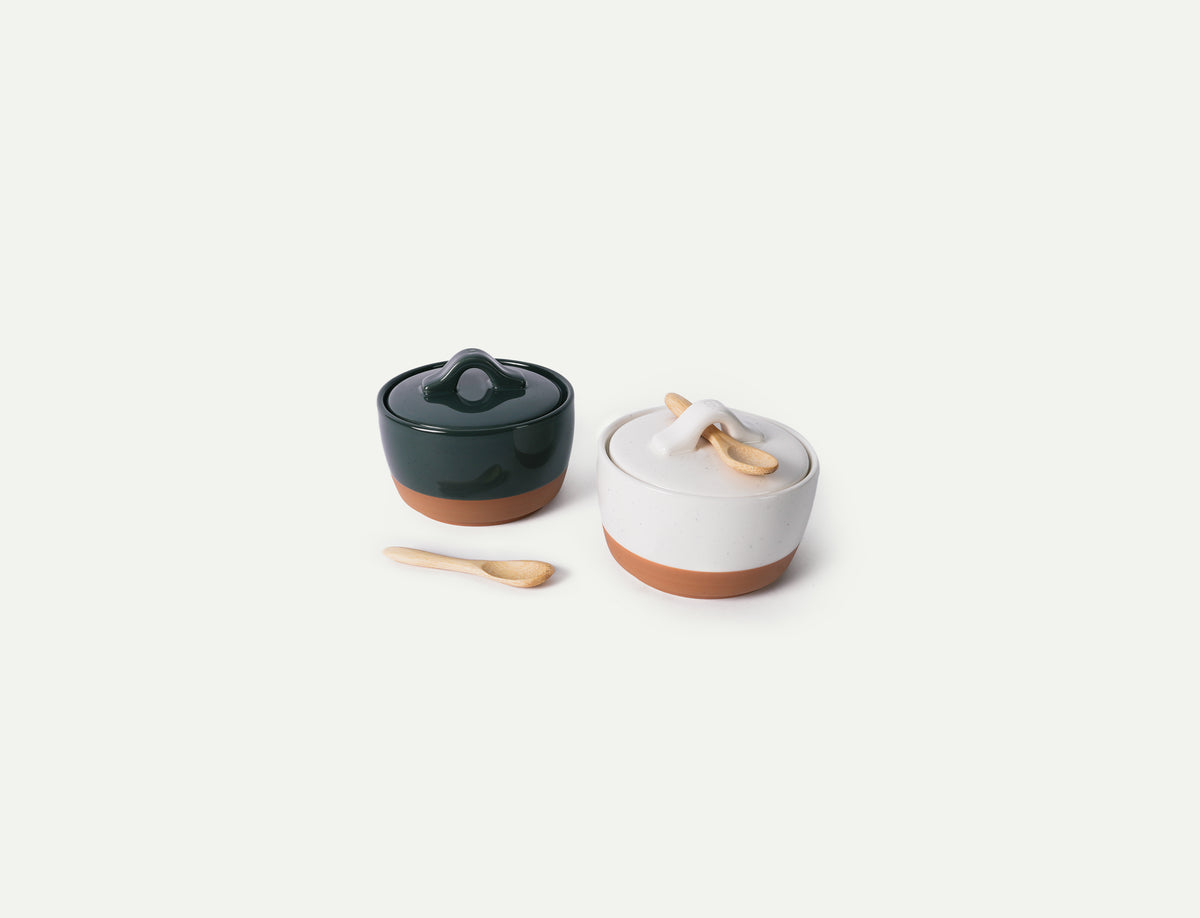 Salt & Pepper Cellar Set - Vanilla & Charcoal