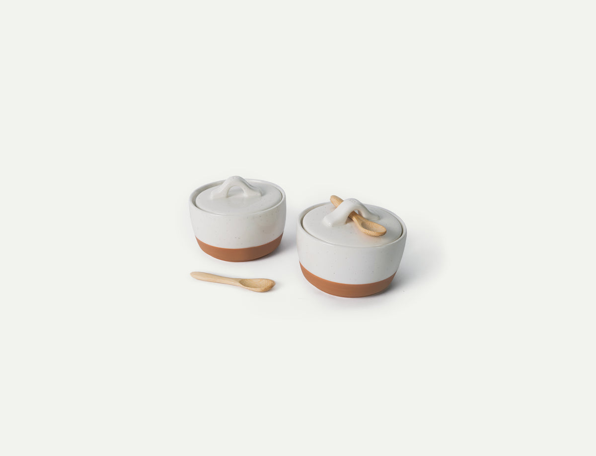 Salt & Pepper Cellars Duo - Vanilla White
