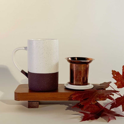 MORA CERAMICS Kitchen & Dining Small Tea Mug Infuser Set - 12 oz - Garnet