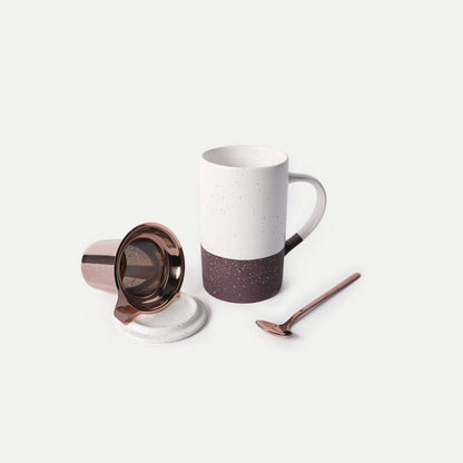 MORA CERAMICS Kitchen & Dining Small Tea Mug Infuser Set - 12 oz - Garnet