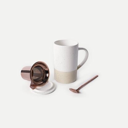 MORA CERAMICS Kitchen & Dining Small Tea Mug Infuser Set - 12 oz - Limestone