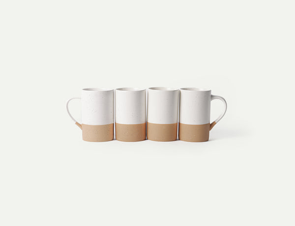 MORA Ceramics 12oz Coffee Mug Set of 4 - Ceramic Tea Cups with Handle - Microwave and Dishwasher Safe, Perfect For Cup or Mug Lovers - Rustic Matte