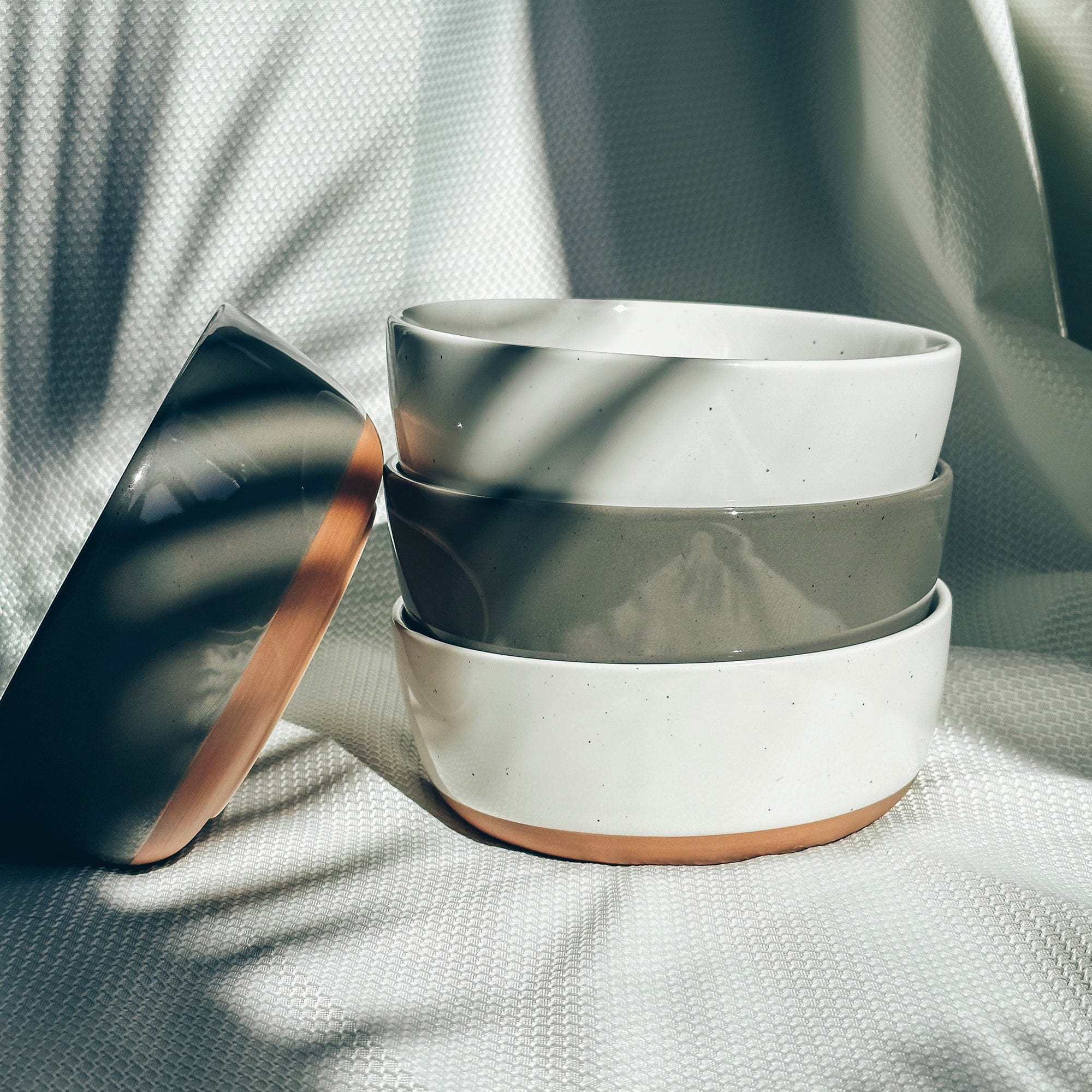 Cereal Bowls - 25oz - Vanilla White & Charcoal
