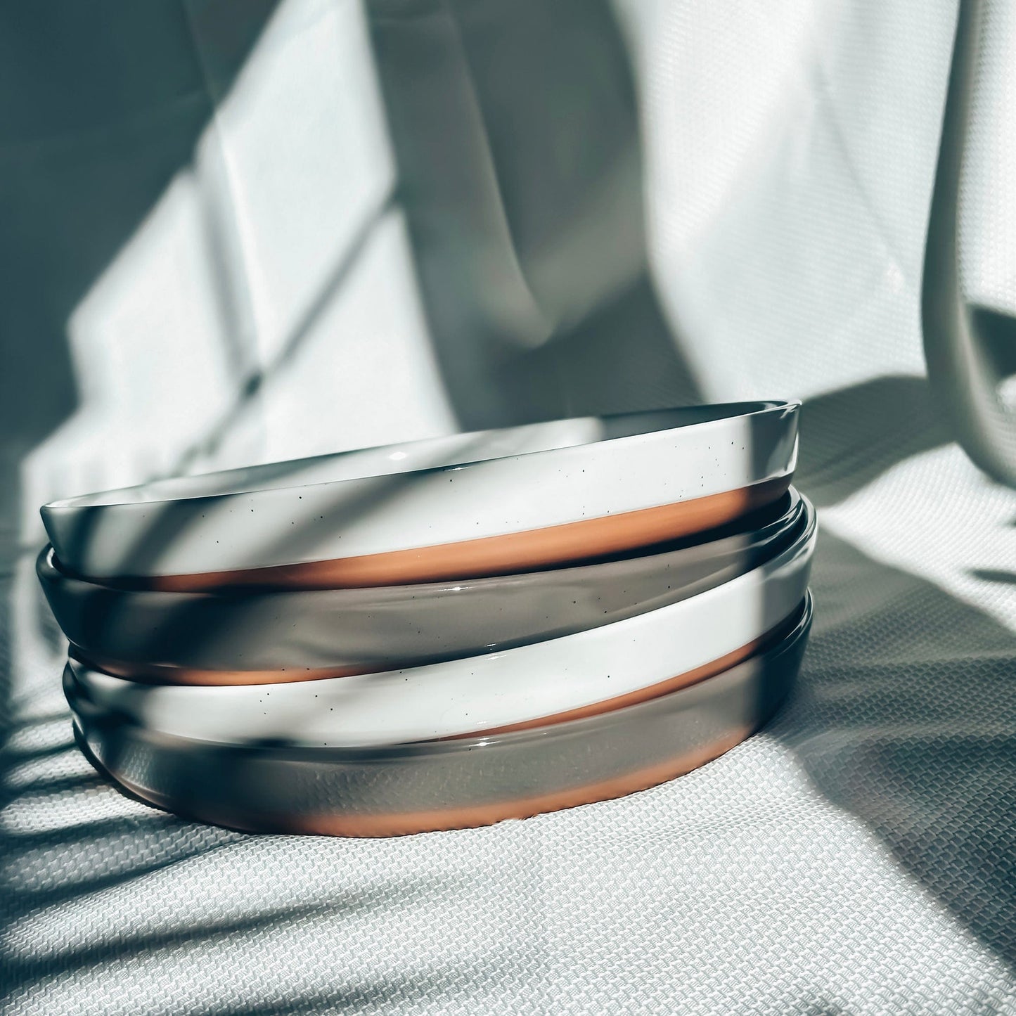 MORA CERAMICS Kitchen & Dining Pasta Bowls - 35oz - Vanilla & Charcoal