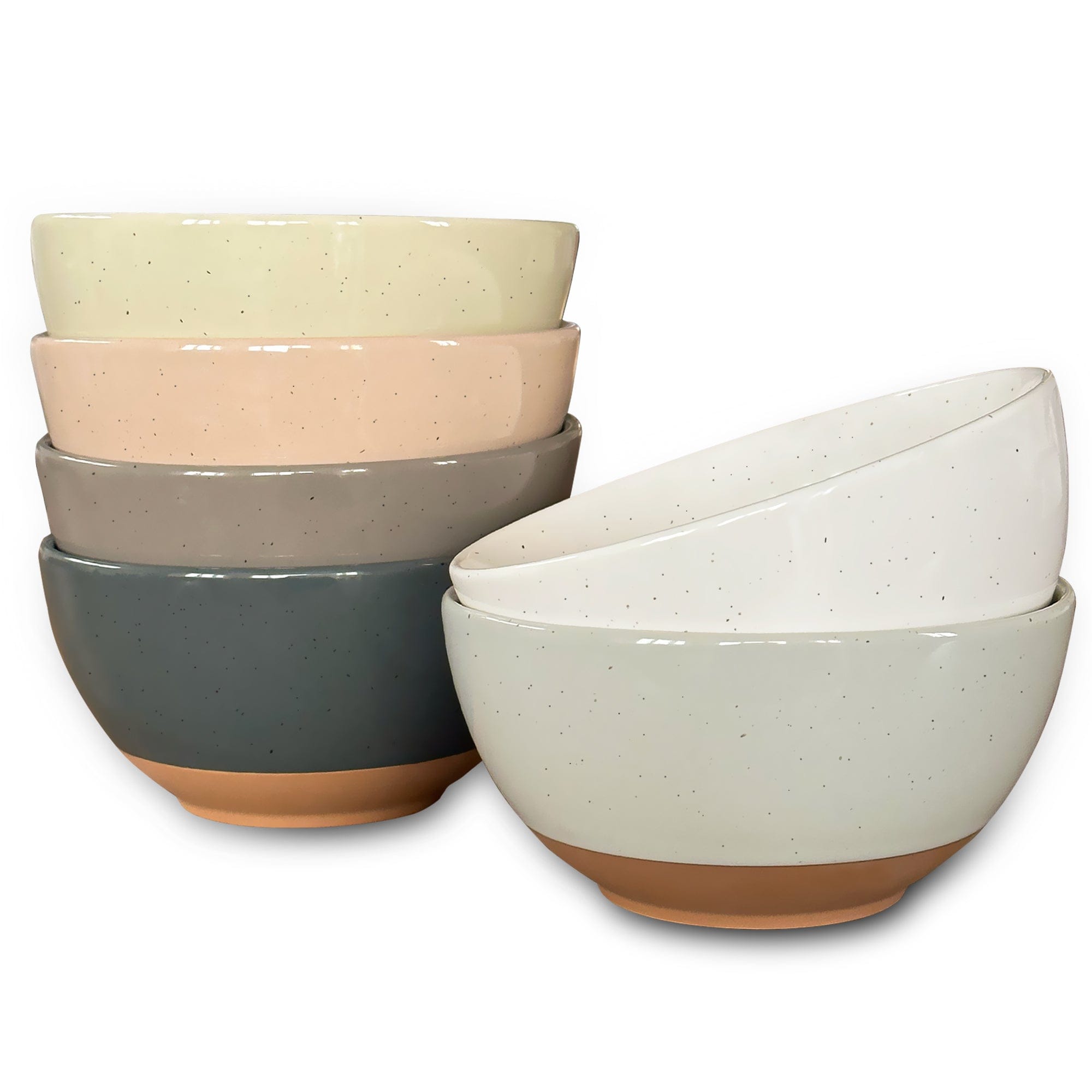 Small Dessert Bowls - Set of 6 - 16oz - Assorted Neutrals