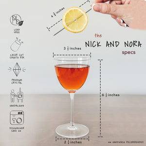 Cocktail Glasses - Set of 4 - 6oz - Nick & Nora