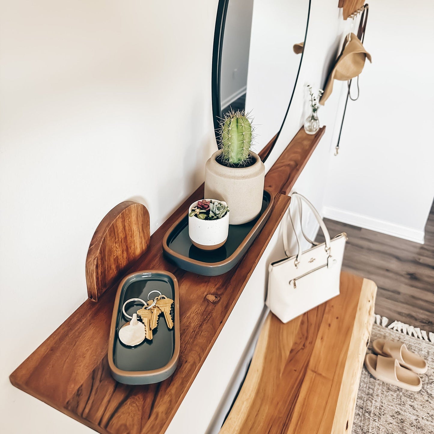 MORA CERAMICS Jewelry Holders Large Vanity Tray - 10in - Modern - Charcoal