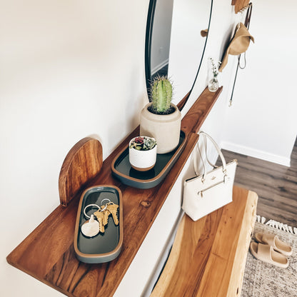 MORA CERAMICS Jewelry Holders Large Vanity Tray - 10in - Modern - Charcoal