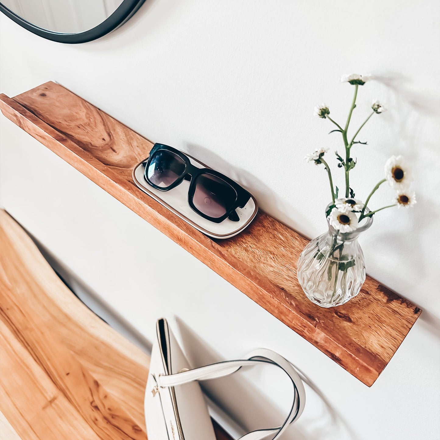 MORA CERAMICS Jewelry Holders Small Vanity Tray - 6.4in - Classic - Vanilla White