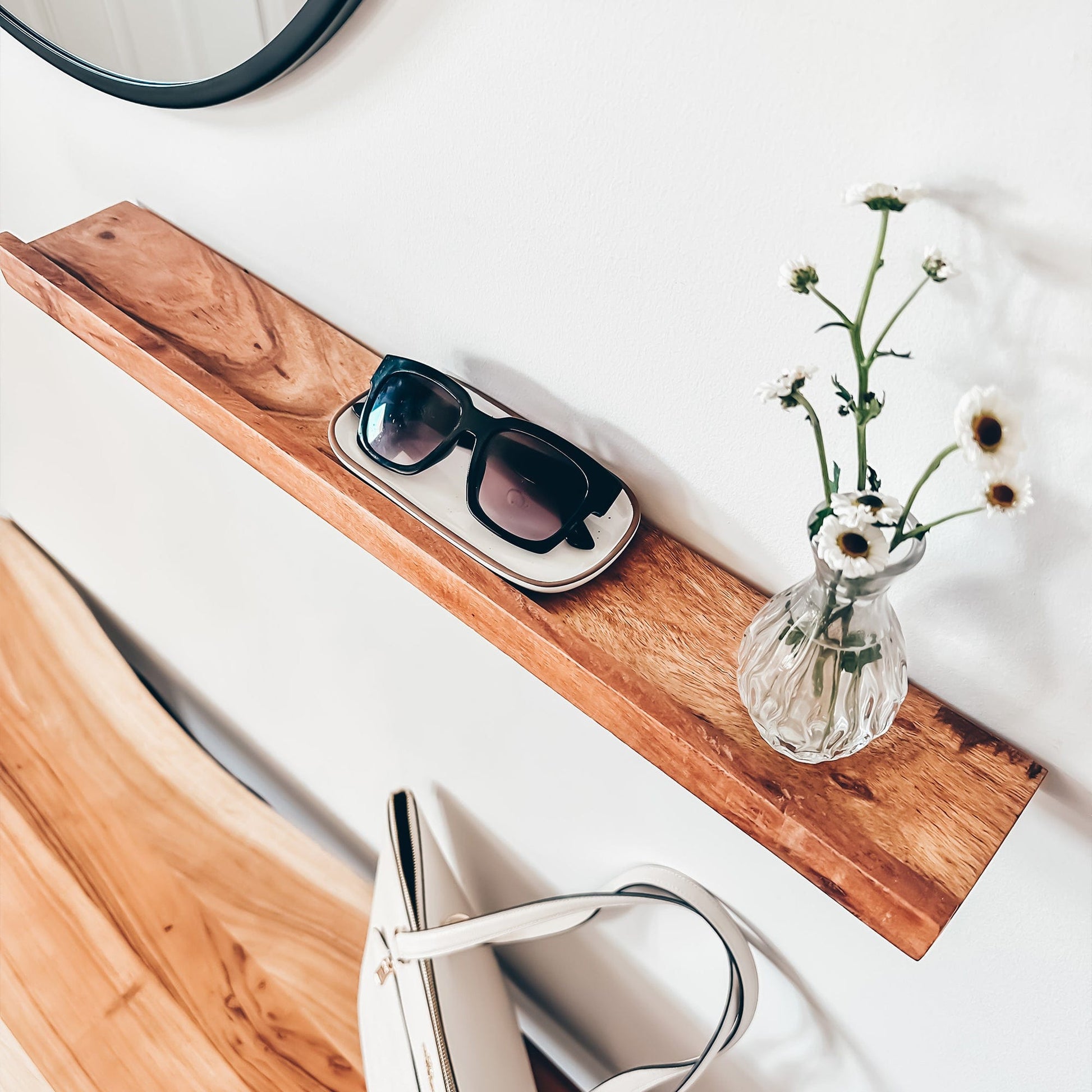 MORA CERAMICS Jewelry Holders Small Vanity Tray - 6.4in - Classic - Vanilla White