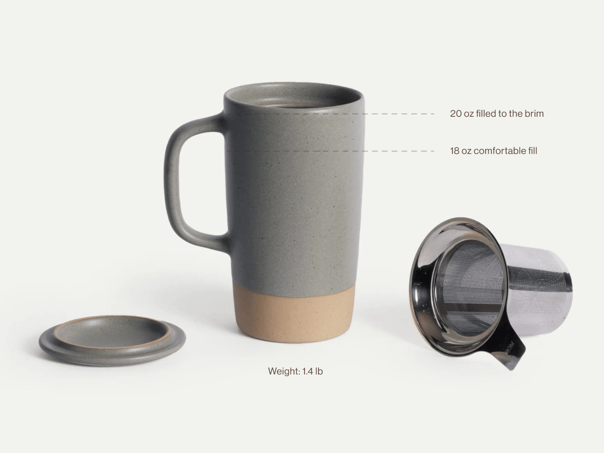 18 oz Large Tea Mug Infuser Set Volume