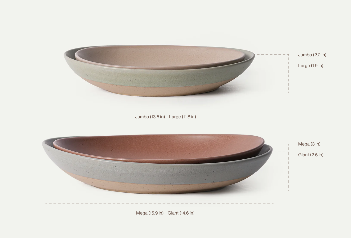 Harvest Serving Dishes Duo Dimensions