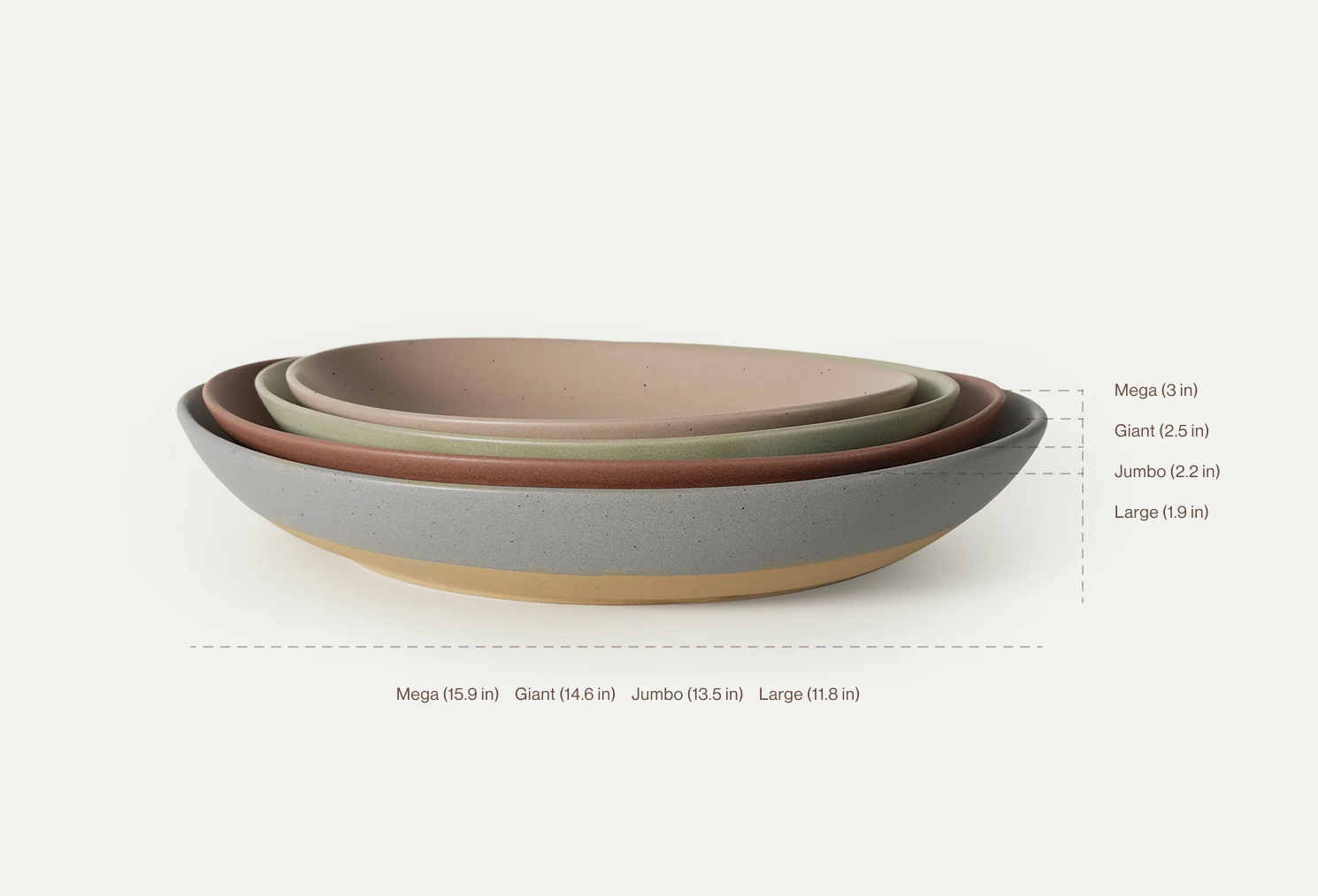 Harvest Serving Dishes Quartet Dimensions