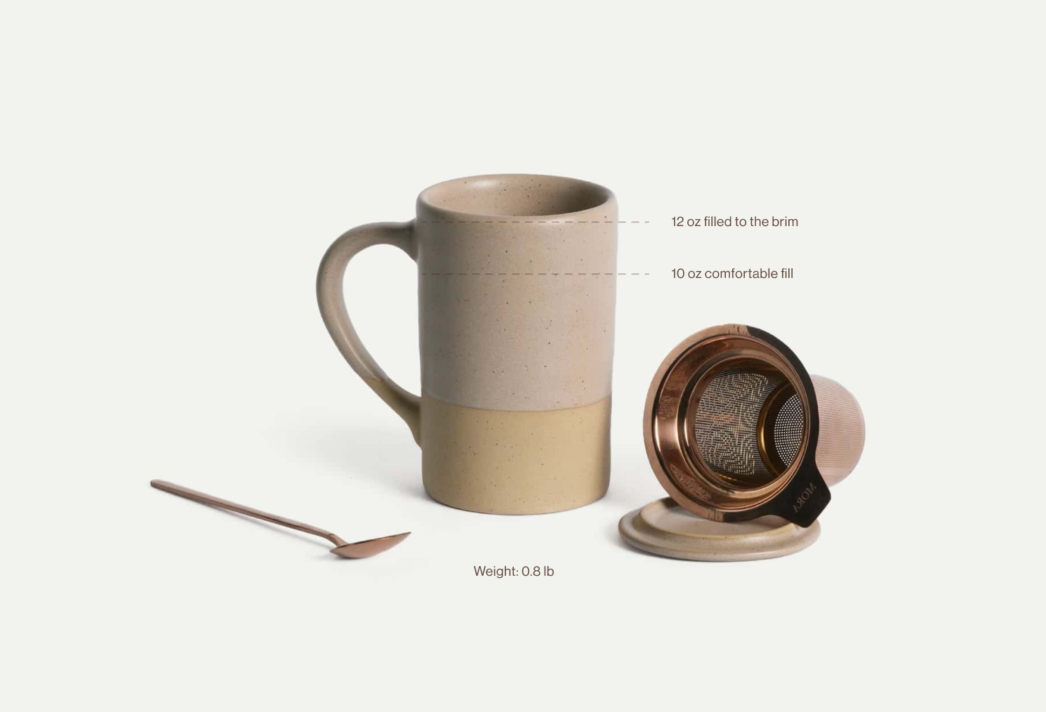 12 oz Small Tea Mug Infuser Set Volume