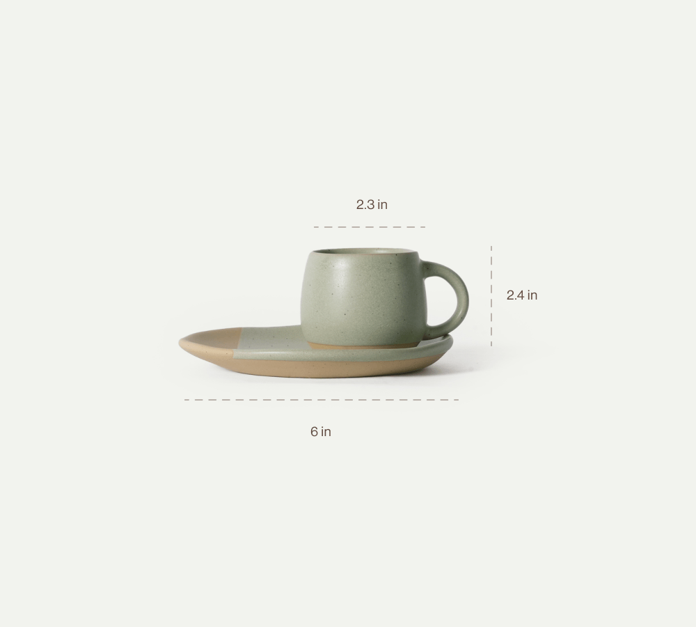 Espresso Cups & Saucers Duo Dimensions