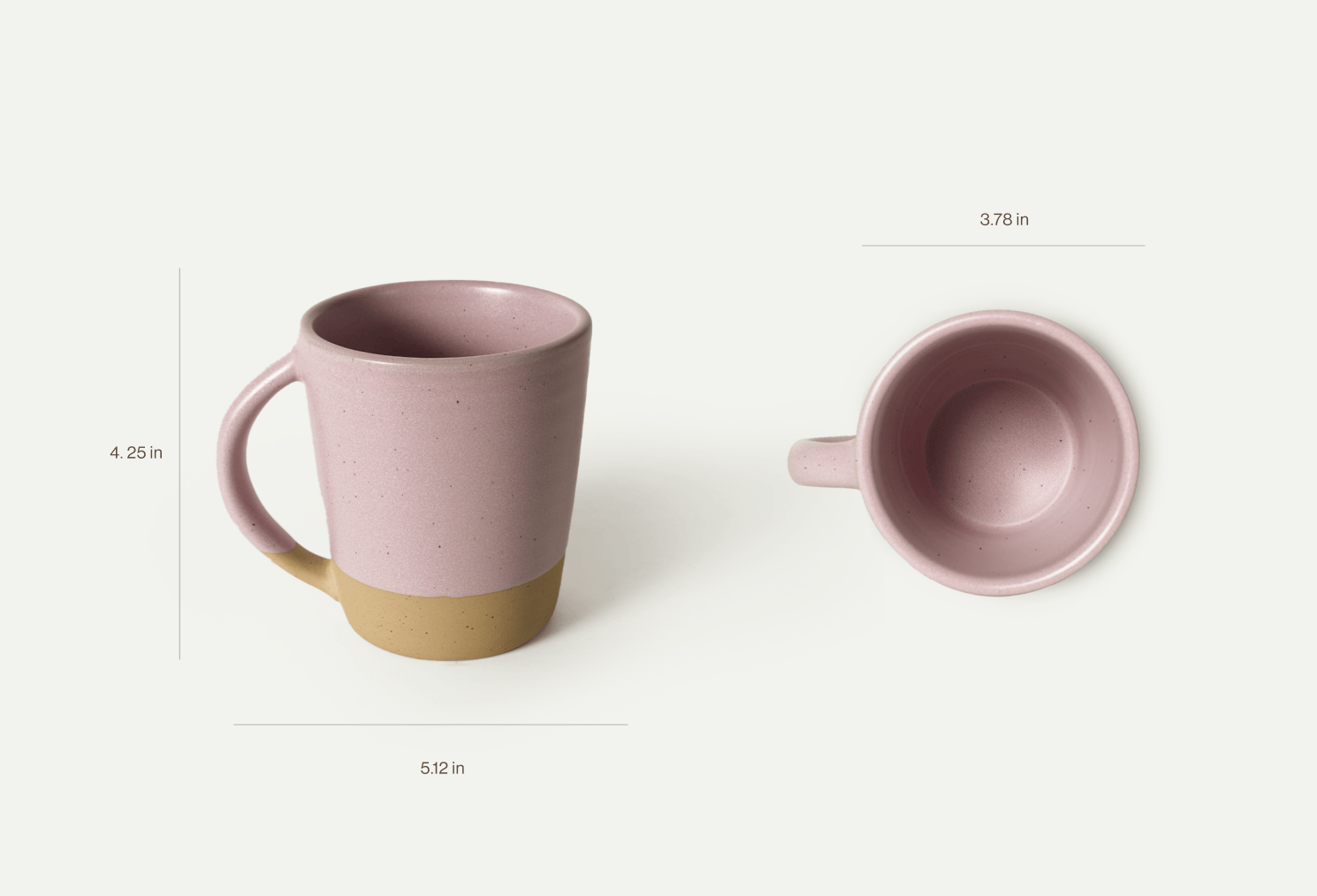 Horizon Latte Mugs Quartet Dimensions