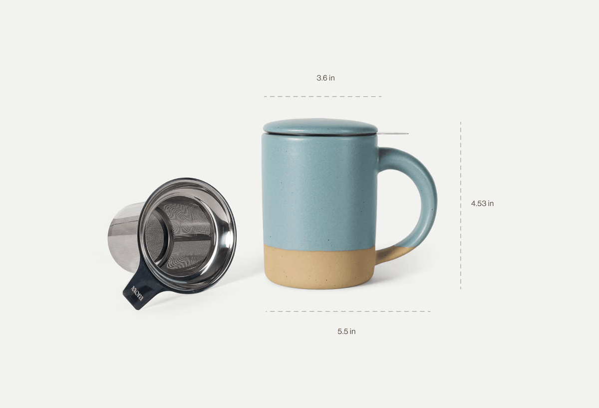 16 oz Medium Tea Mug Infuser Set Dimensions