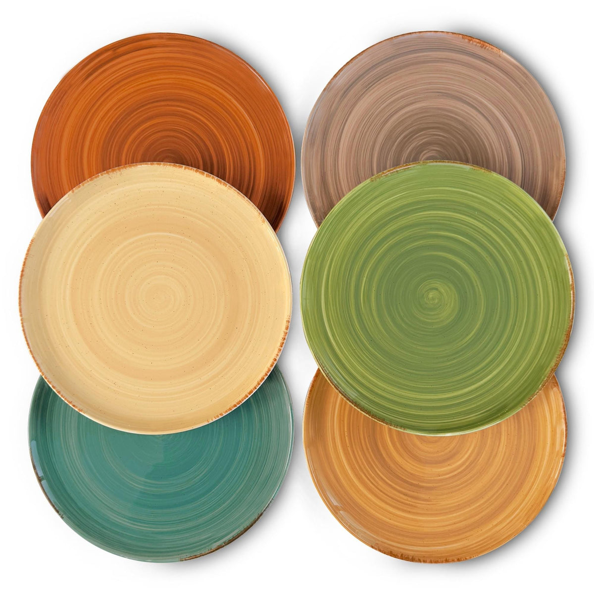Spiral Dinner Plates - 10in - Earth Tones