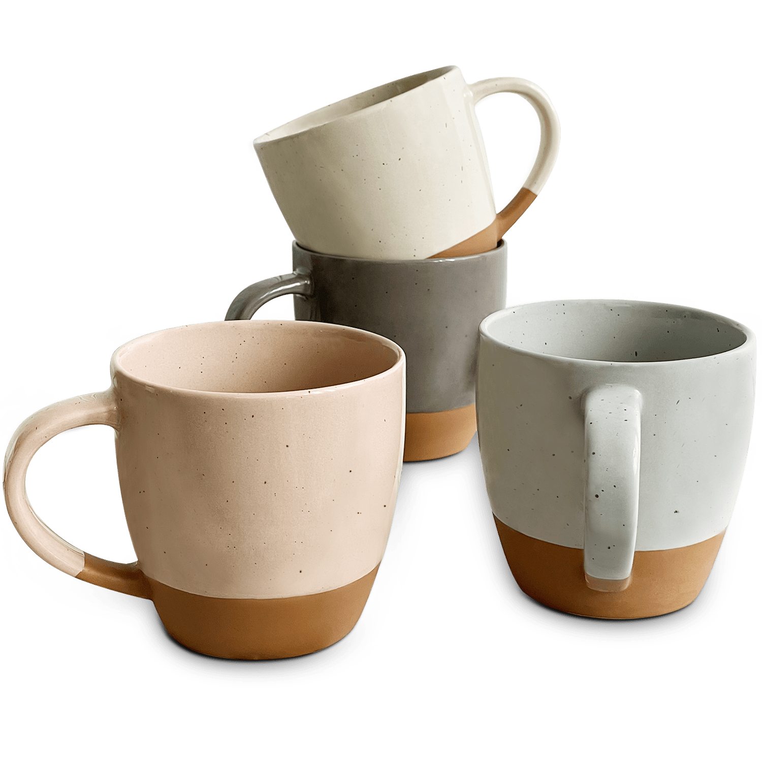 Latte Mug Set of 4 - 16oz - Assorted Neutrals