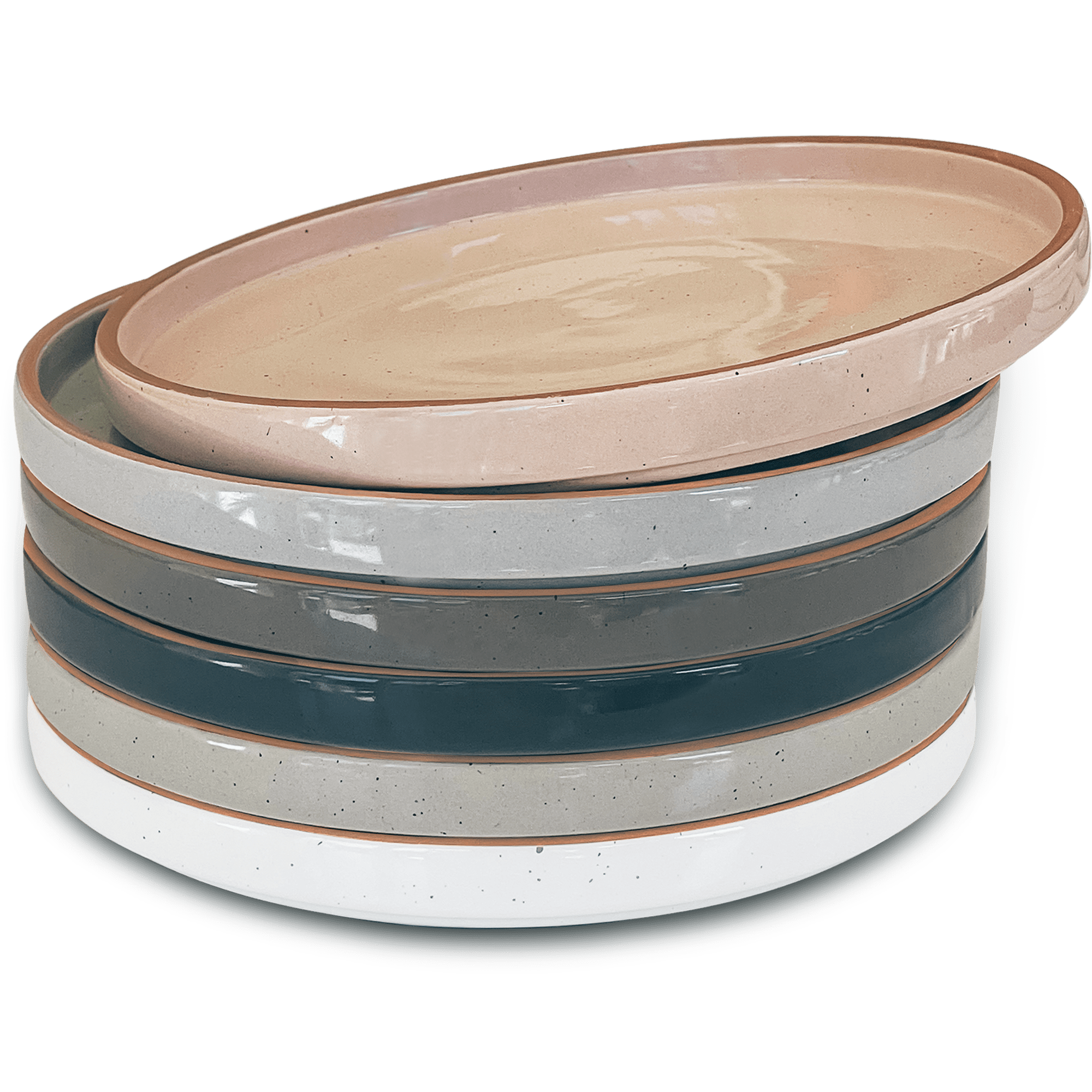 Salad Plates - Set of 6 - 8 in - Assorted Neutrals