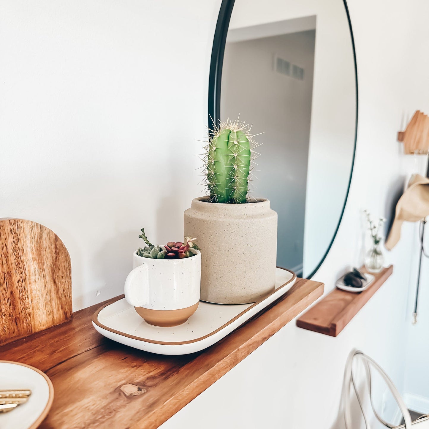 MORA CERAMICS Jewelry Holders Large Vanity Tray - 10in - Classic - Vanilla White