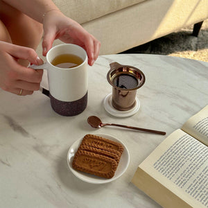 Tea Mug with Loose Leaf Infuser - 12 oz - Garnet