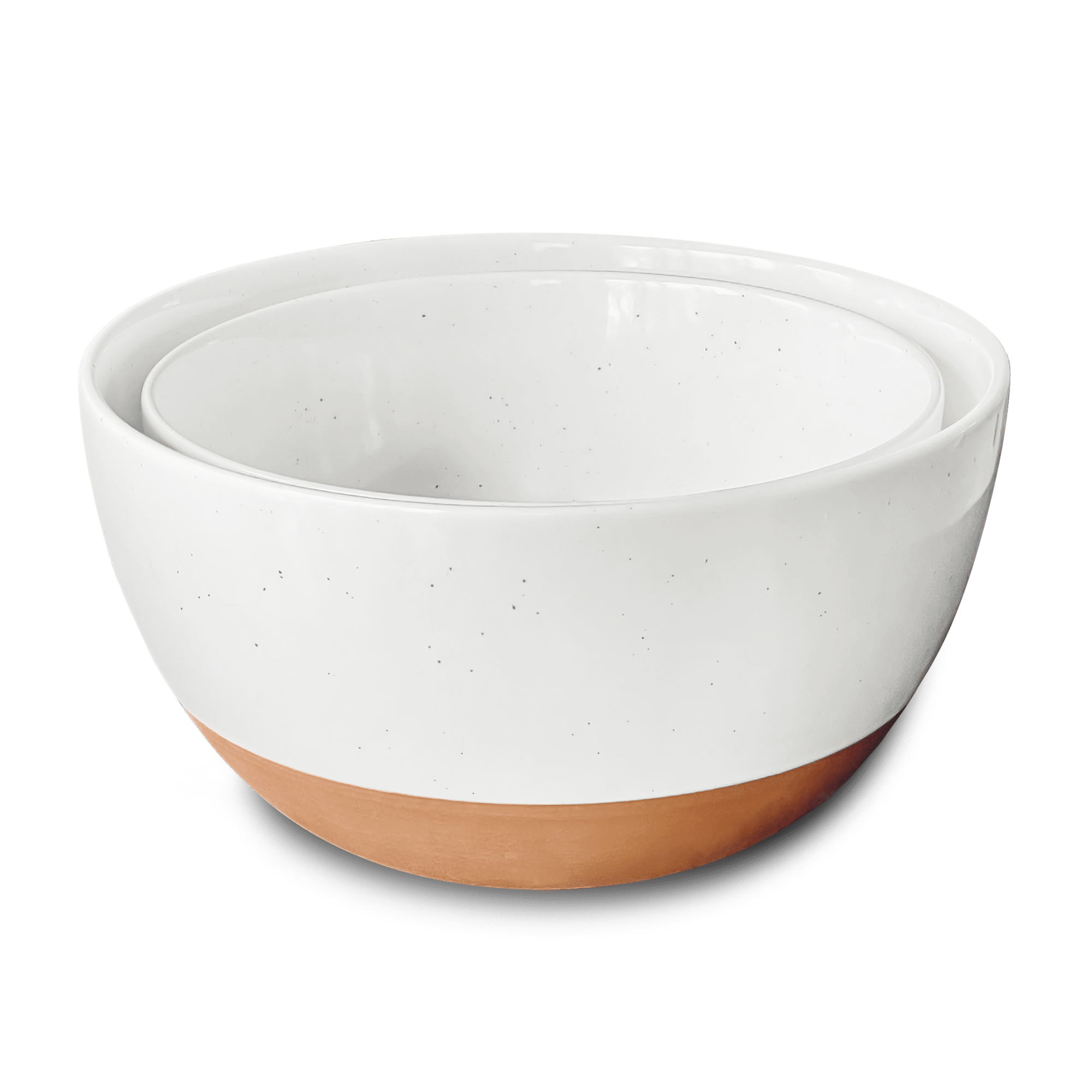 Small Mixing Bowls Set of 2 - 2.5 & 1.6 Qt - Vanilla White