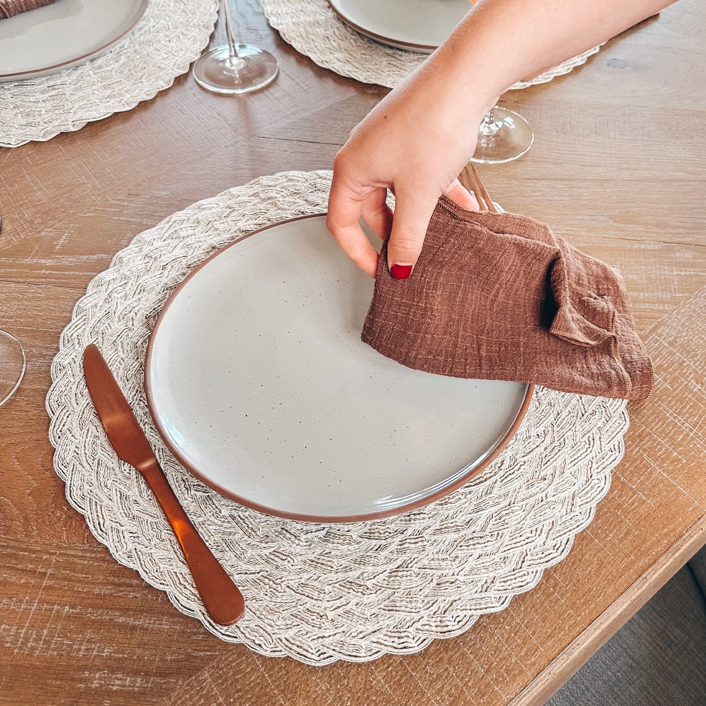 MORA CERAMICS Kitchen & Dining Dinner Plates - 10 in - Earl Grey