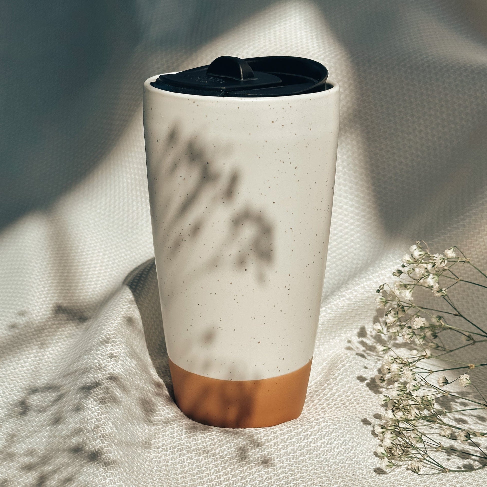14oz Double Walled Ceramic Travel Mug | Car Friendly