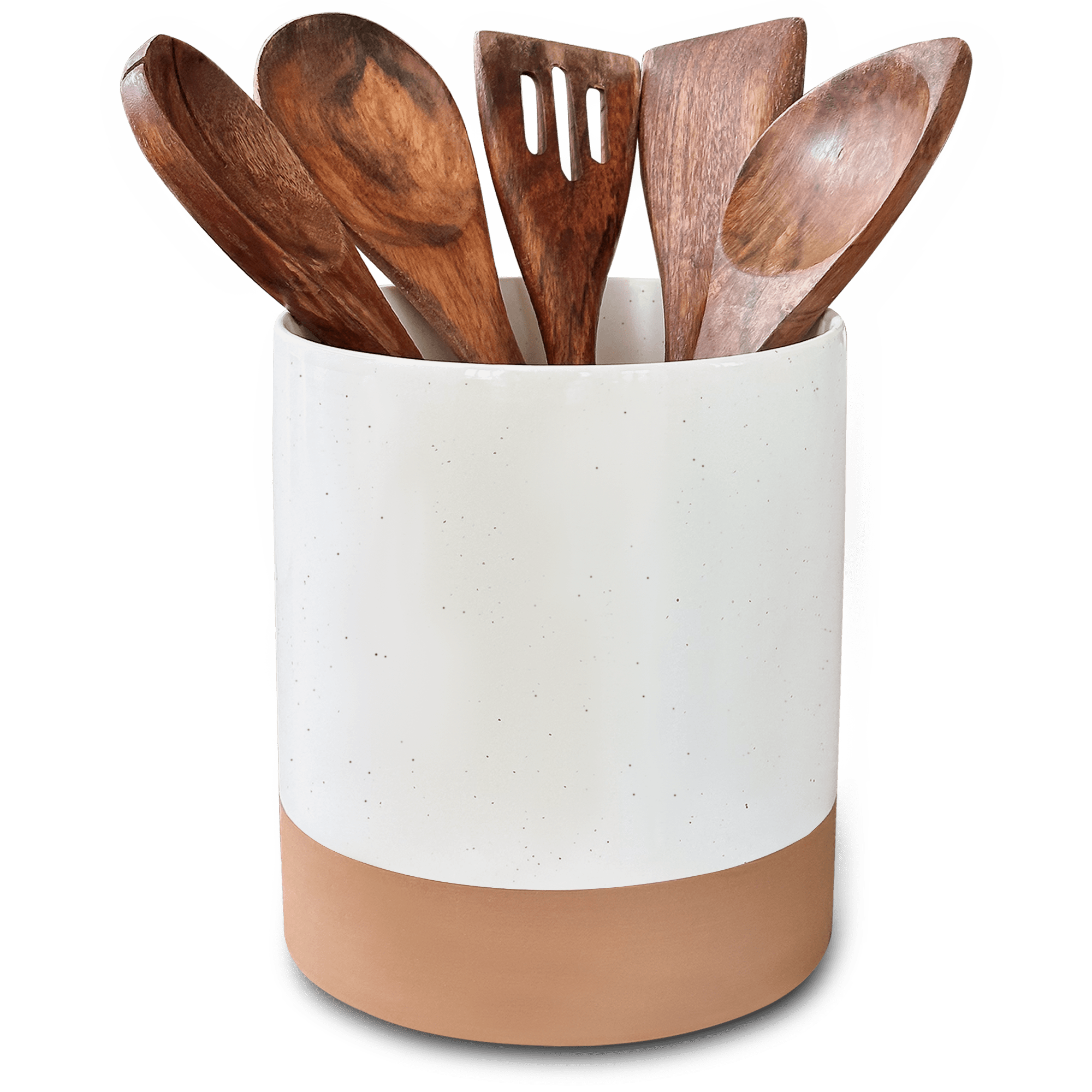 Utensil Crock - 6.3x7.3 in - Vanilla White