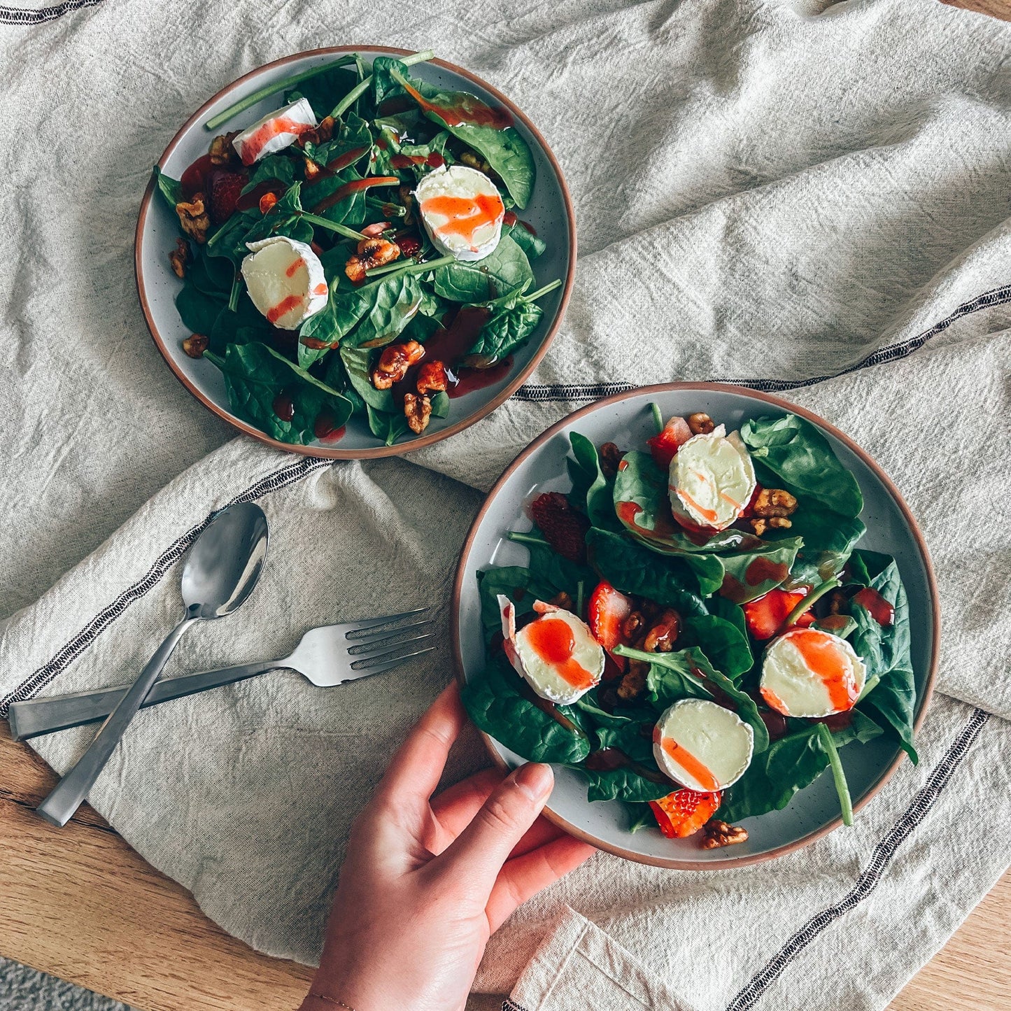 MORA CERAMICS Kitchen & Dining Salad Plates - 7.8 in - Earl Grey