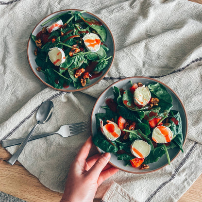 MORA CERAMICS Kitchen & Dining Salad Plates - 7.8 in - Earl Grey