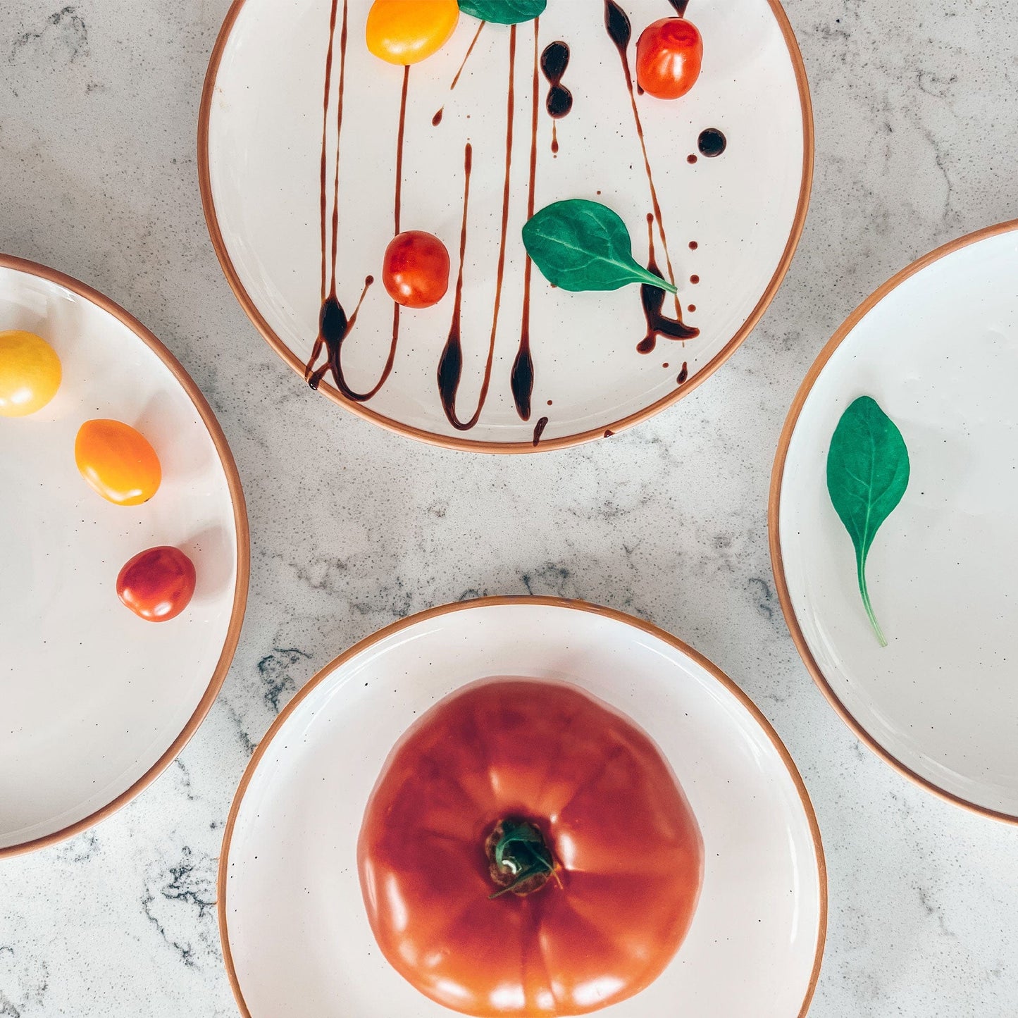 MORA CERAMICS Kitchen & Dining Salad Plates - 7.8 in - Vanilla White