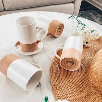 MORA CERAMICS Kitchen & Dining Coffee Mug Set of 4 - 12oz - Petro