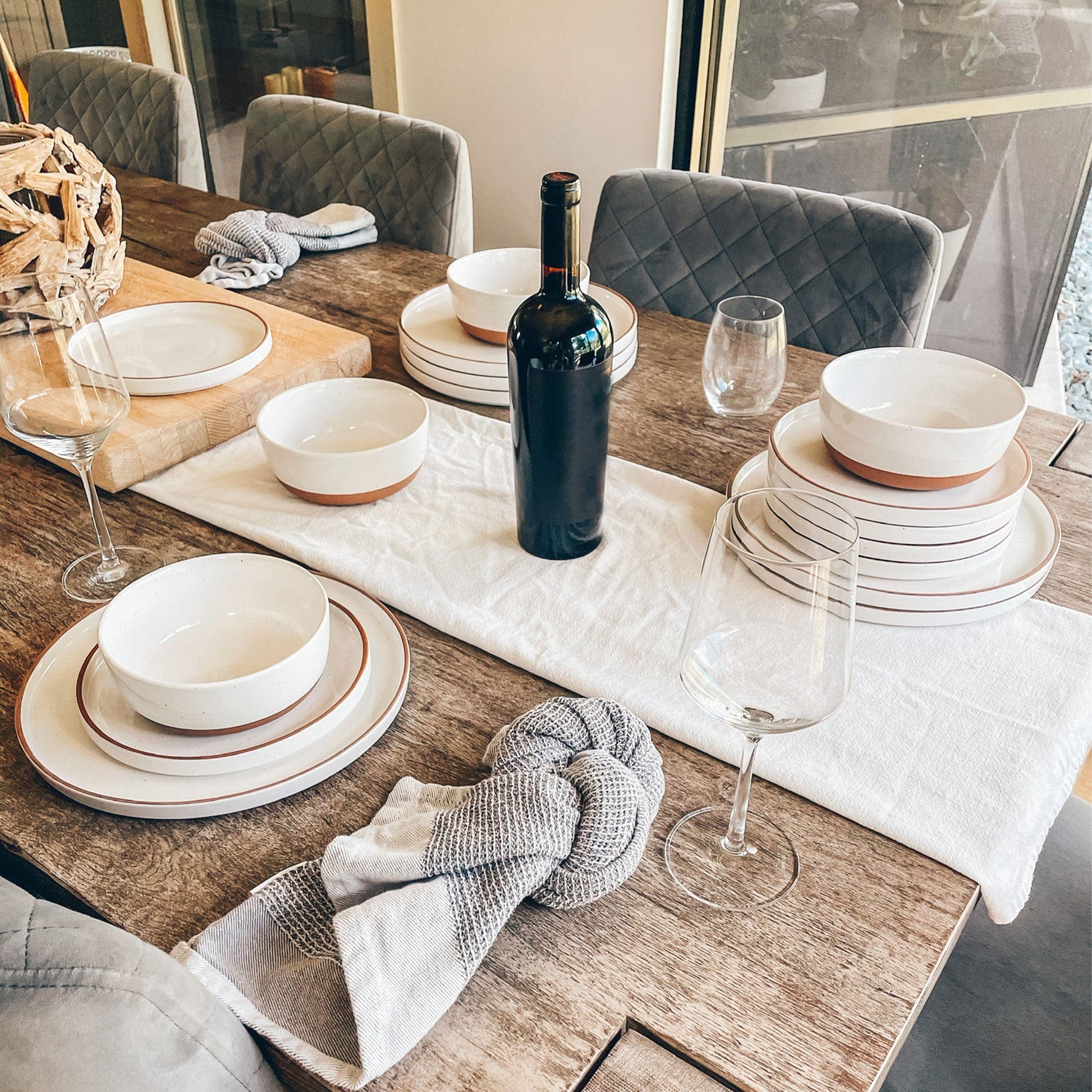 MORA CERAMICS Kitchen & Dining Dinner Plates - 10.5 in - Vanilla White