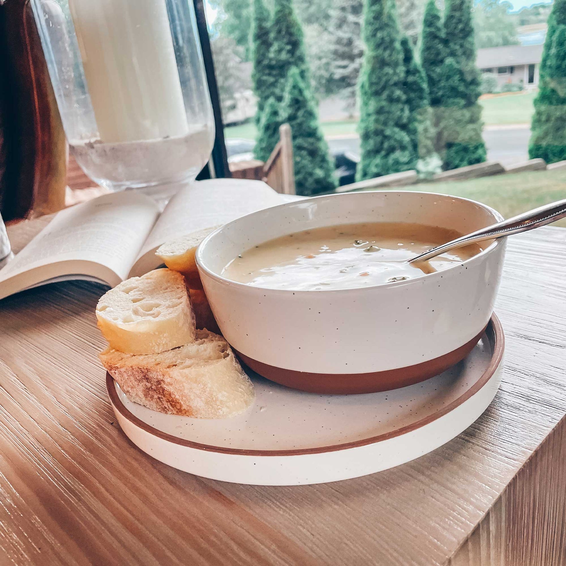 MORA CERAMICS Kitchen & Dining Salad Plates - 8 in - Vanilla White