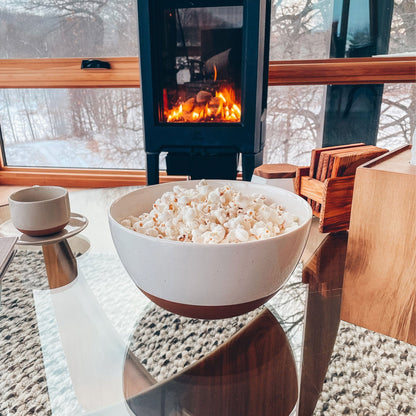 MORA CERAMICS Kitchen & Dining Large Mixing Bowls Set of 2 - 5.5 & 3.6 Qt - Vanilla White