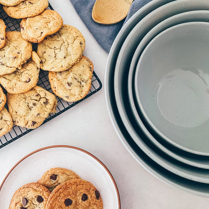 MORA CERAMICS Kitchen & Dining Small Mixing Bowls Set of 2 - 2.5 & 1.6 Qt - Earl Grey