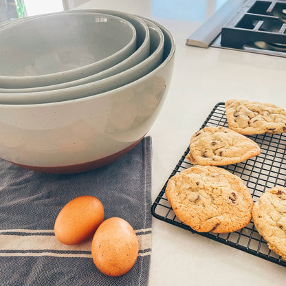 MORA CERAMICS Kitchen & Dining Small Mixing Bowls Set of 2 - 2.5 & 1.6 Qt - Earl Grey